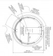 Technical Drawing Round Shower Base 